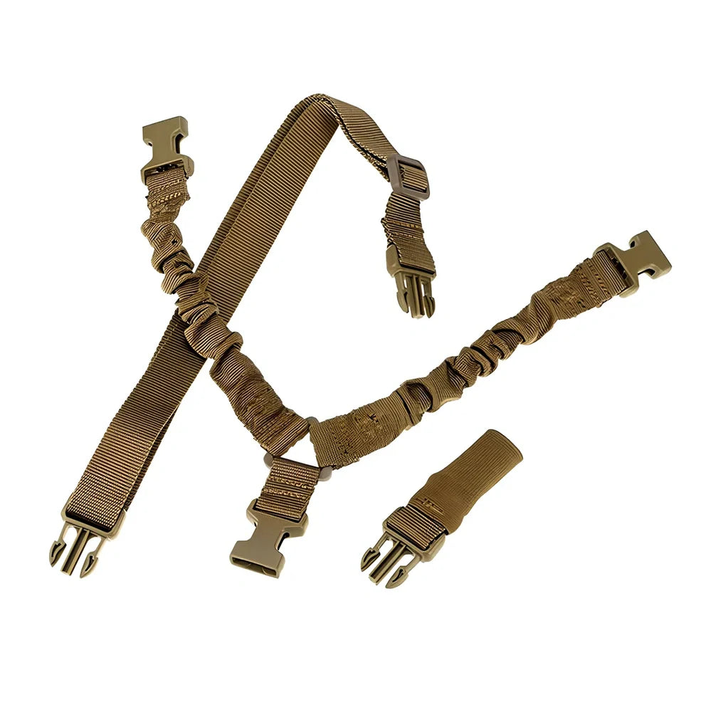 OD green adjustable high density nylon pistol sling lanyard with metal buckle, 250g weight, 175cm length for tactical carry