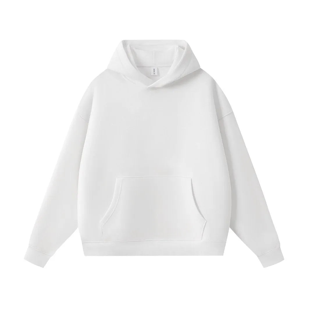 Unisex loose pullover hoodie in polyester, long sleeve, available in seven colours and sizes S to 3XL