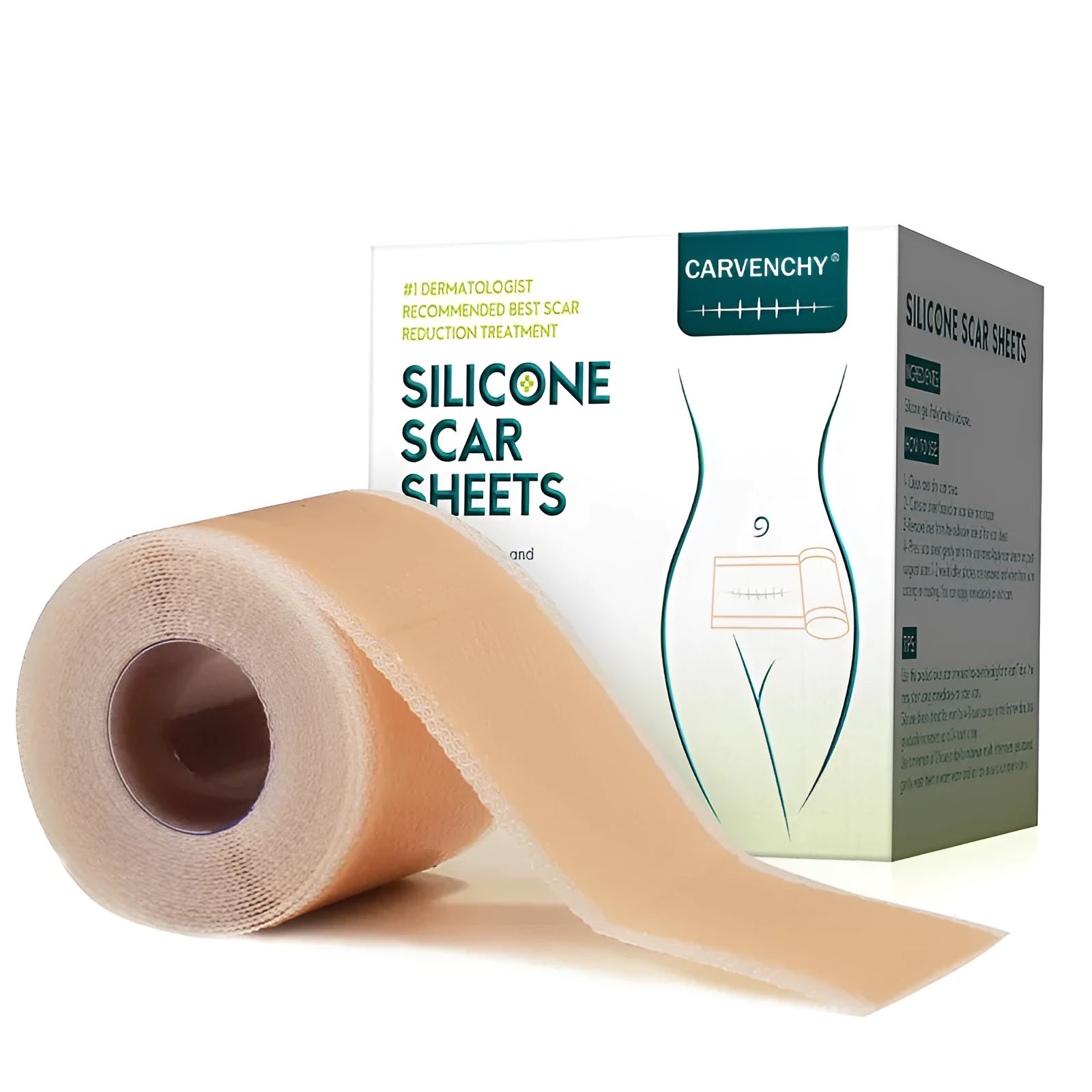 Silicone scar tape roll measuring 3 metres with pomegranate extract formulation