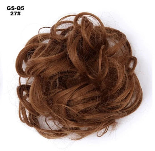 Hair ring wig in various colours from 1# to Burg, showing synthetic fibres and natural hairline for temporary styling