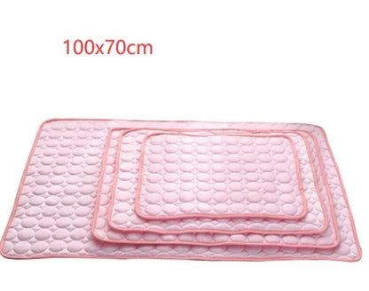Premium cooling pet pad made with heat-resistant fibers for instant relief from summer heat for dogs and cats