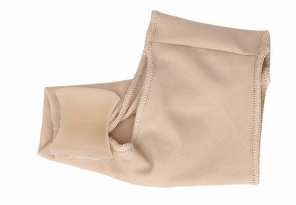 Corrective toe separator socks featuring a gel pad for bunion pain relief and a silicone toe spacer for proper foot alignment