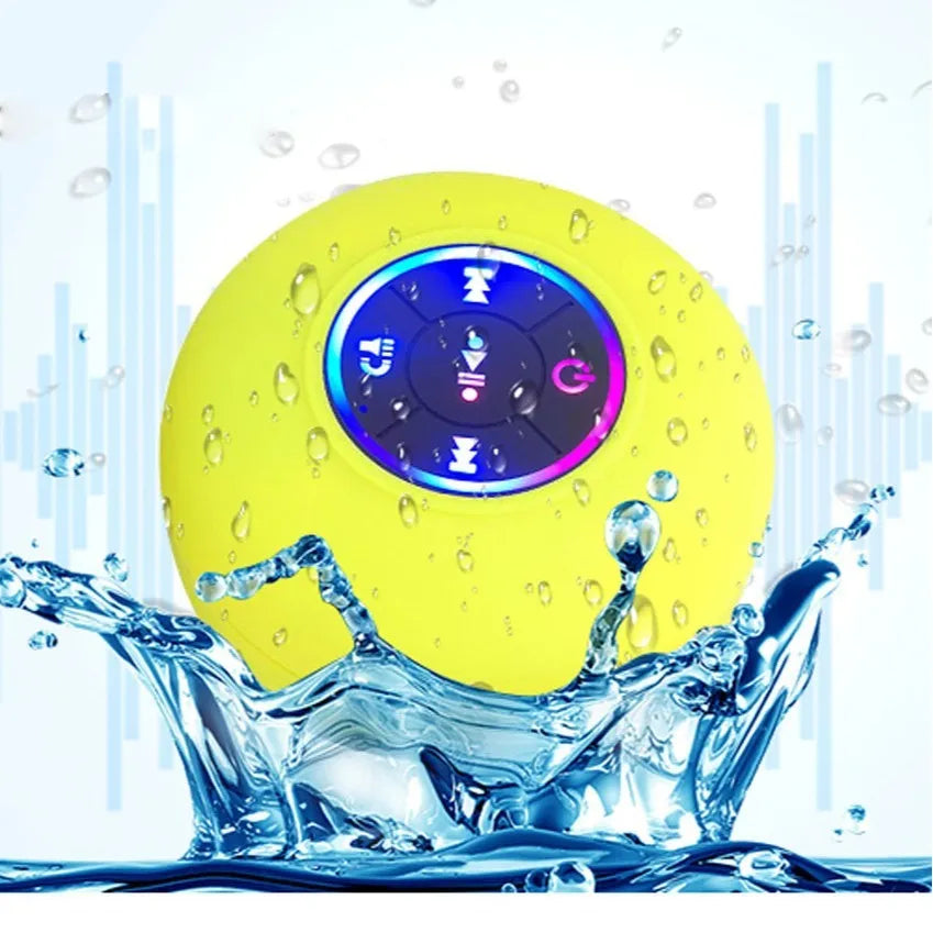 BTS07 large suction cup waterproof Bluetooth speaker with built-in light, shown in one of six available colours.