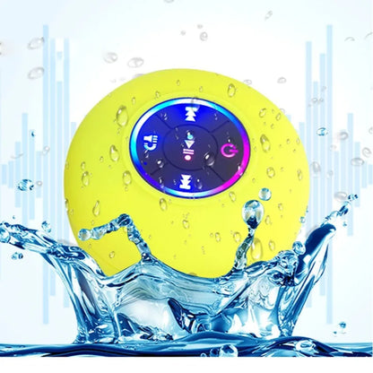 BTS07 large suction cup waterproof Bluetooth speaker with built-in light, shown in one of six available colours.