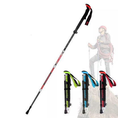 Ultralight carbon trekking poles with adjustable sections and tungsten tips for hiking