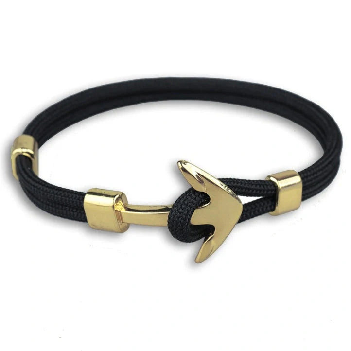 Stylish unisex anchor bracelet with hand strap, perfect for nautical fashion enthusiasts