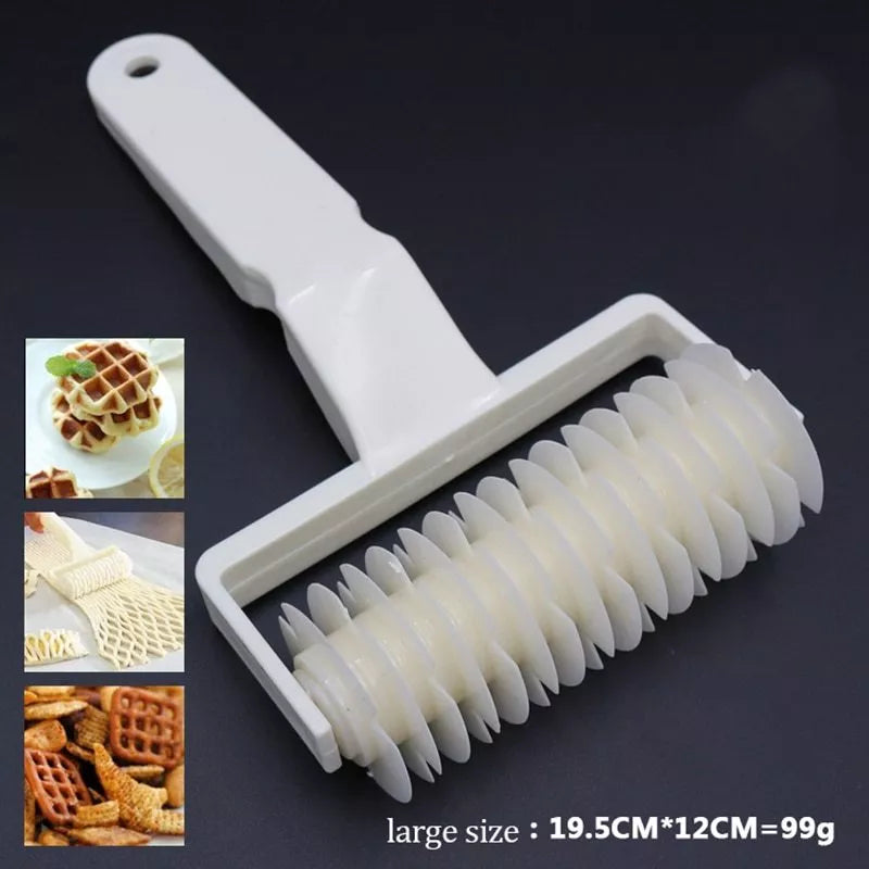 White plastic pizza knife set with three sizes for clean, effortless cuts