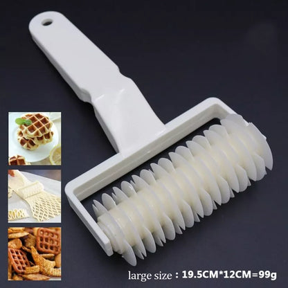 White plastic pizza knife set with three sizes for clean, effortless cuts