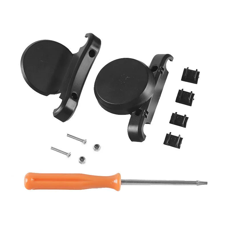 Black bicycle GPS tracker mounting bracket with anti-theft bolts for seat post installation