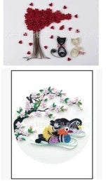 DIY Paper Craft Quill Art Kit with assorted colour paper strips and crafting tools