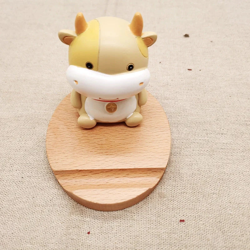 Custom beech wood lazy phone holder with various designs for hands-free convenience
