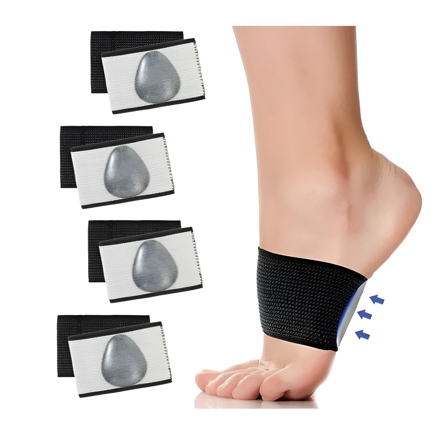 Men's and women's flat foot support elastic bandage with heart pad and arch support