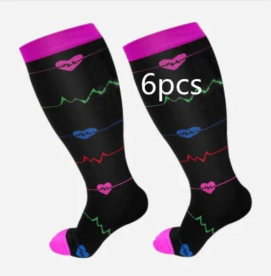 Premium plus size compression socks with breathable bamboo fibers, innovative compression technology, and stylish designs for active lifestyles