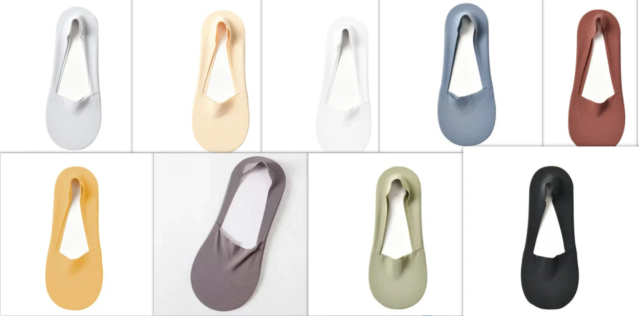 Stylish women's non-slip silicone socks in various colours for fashion and safety