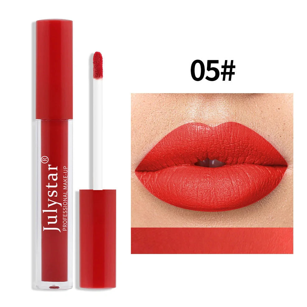 Matte lipstick tube with soft fog texture, 2.5ml content, 3-year shelf life