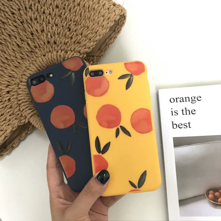 Orange phone case for iPhone with all-inclusive silicone soft shell, made from TPU matte feel material, compatible with iPhone 11, 11 Pro, 11 Pro Max, 6, 6s, 6 Plus, 6s Plus, 7, 8, 7 Plus, 8 Plus, X, XS, XR, XS Max models