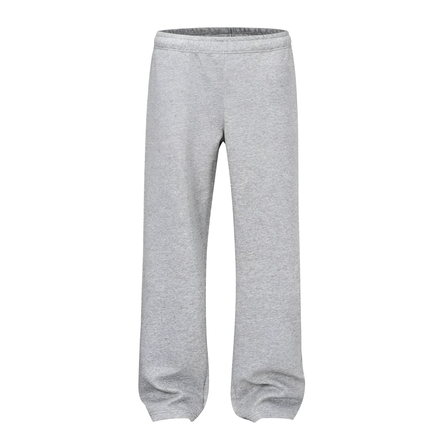 Men's solid colour cotton straight-leg loose casual trousers in grey and black.