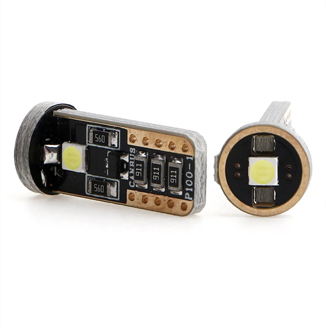 T10 W5W LED car light in blackboard white colour with 23mm by 9mm dimensions