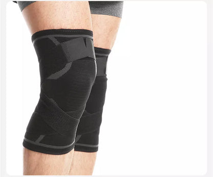 COOLFit outdoor sports compression knee pads in black grey, grey red, and grey blue