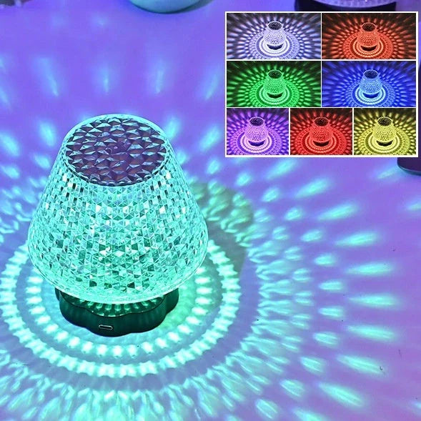 Diamond Crystal USB Touch Sensor Table Lamp with elegant design and 3-way dimming