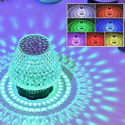 Diamond Crystal USB Touch Sensor Table Lamp with elegant design and 3-way dimming