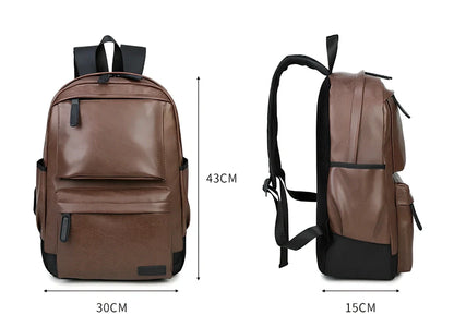 Black men's waterproof travel backpack showing computer pocket and double shoulder straps