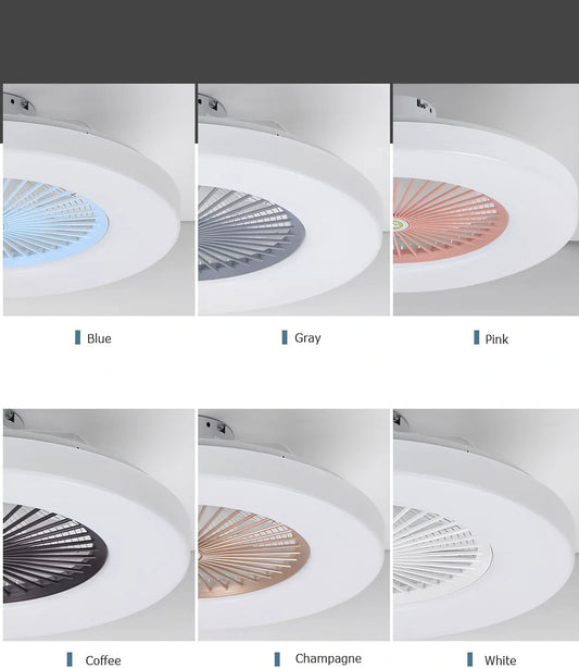 58cm European style overhead fan lamp with metal blades, acrylic shade, and remote for quiet air purification in living rooms