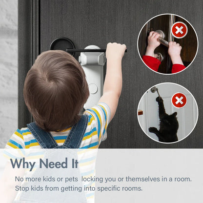 Children's safety door lever lock with 3M tape for easy installation