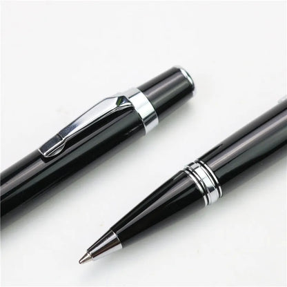 Baozhu black full metal pocket rollerball pen with two spare refills.