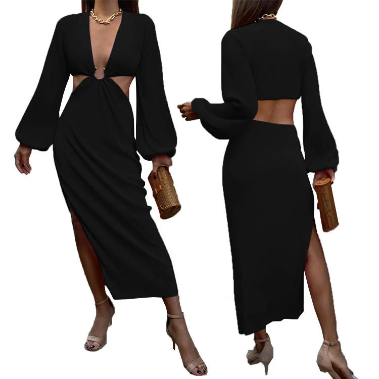 Stylish autumn waistless pleated dress for women in yellow, black, and dark pink