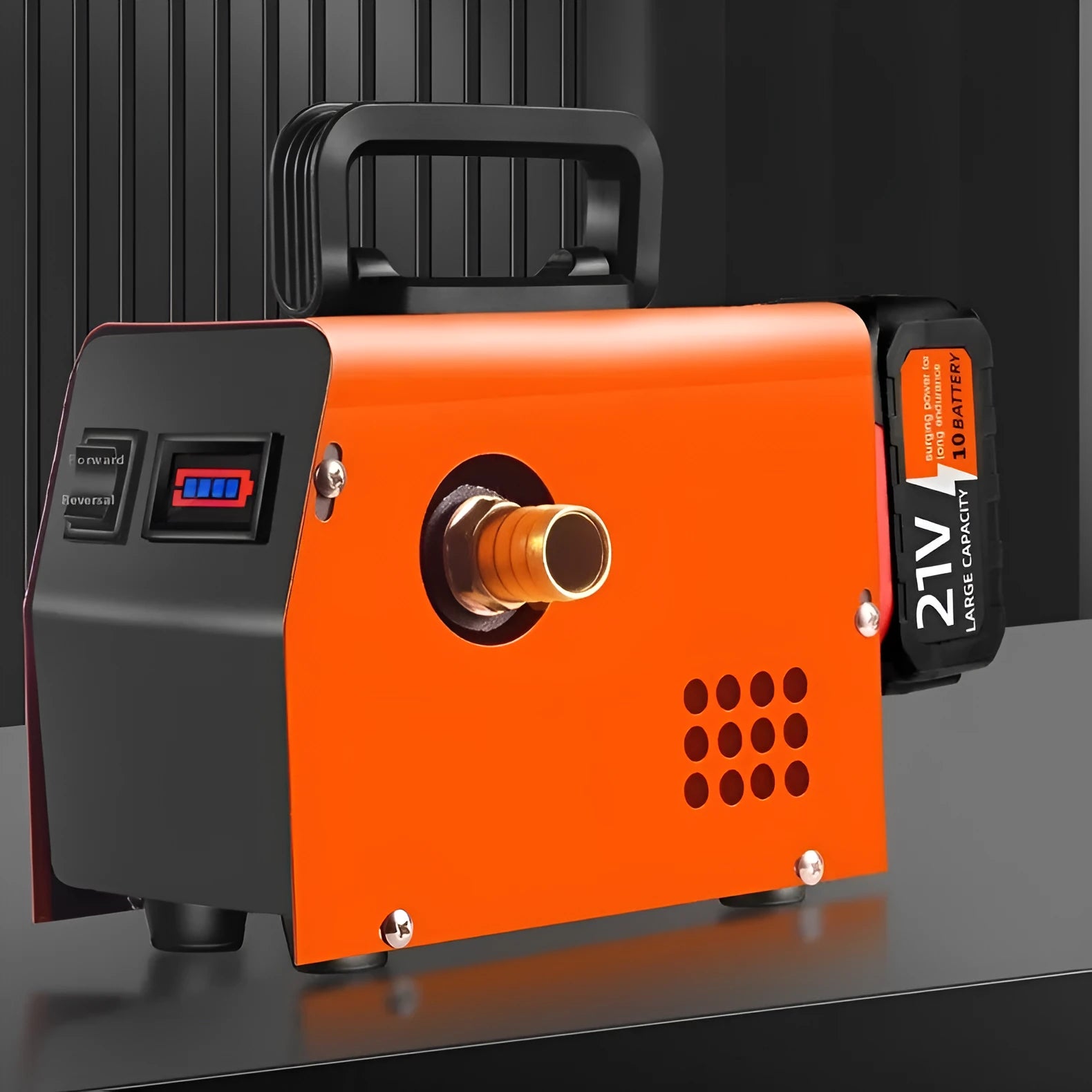 Portable rechargeable oil well pump with aluminium alloy body and lithium battery components