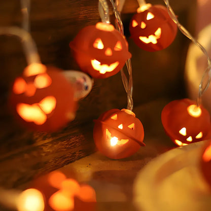 Halloween pumpkin decorative lights with warm white LEDs in iron shells for outdoor seasonal displays