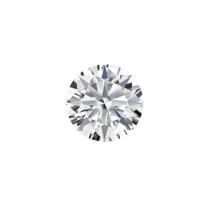 Round moissanite gem stone with eight hearts and eight arrows cut on a grey background