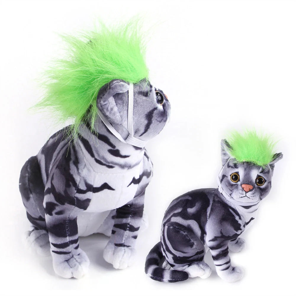 Adjustable dog wig for pets in various colours with elastic chin strap