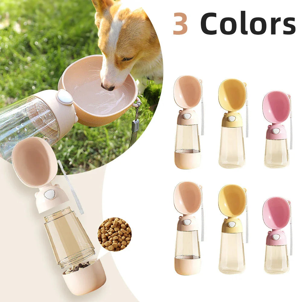 Premium Portable Pet Water Bottle and Food Container for Outdoor Adventures and Travel