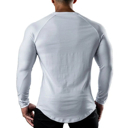 Men's short sleeve cotton sports T-shirt in Army Green, shown in a US size L.