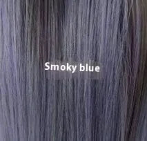 A long curly synthetic lace wig in a highlight gradient colour, shown on a wig stand.