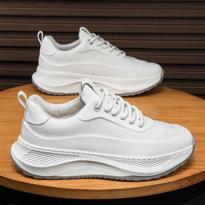 Stylish thick-sole sneakers in various colors, featuring stitching details and a lace-up design for a customizable fit