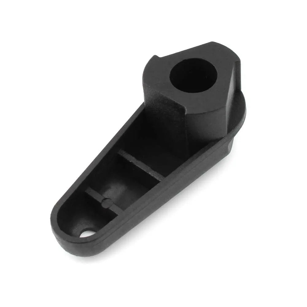 Black nylon quick-release wrench for BMW motorcycle oil cap on white background