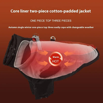 Polar fleece liner dog jacket with separate inner liner in multiple colour options for cats and dogs