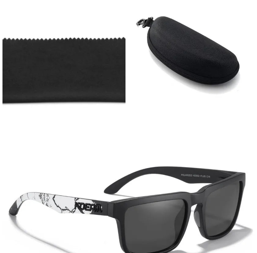Square polarised sunglasses with TAC lenses and PC frames in multiple colour options.