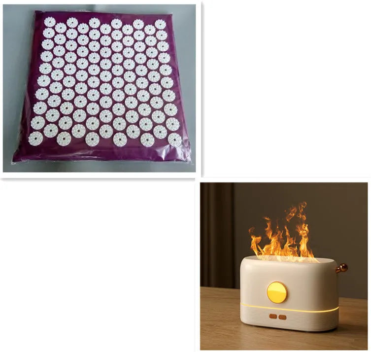 USB desktop humidifier with simulated flame effect and aroma diffusion functionality