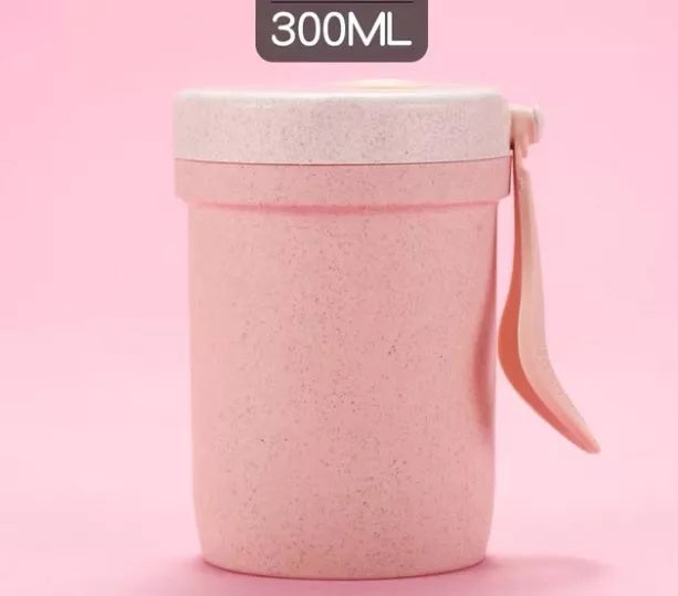 Eco-friendly wheat straw lunch box with flexible lock seal, microwave-safe