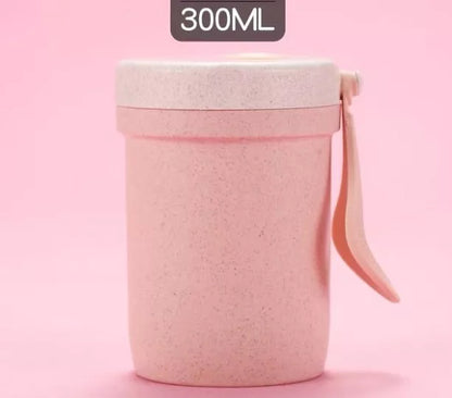 Eco-friendly wheat straw lunch box with flexible lock seal, microwave-safe
