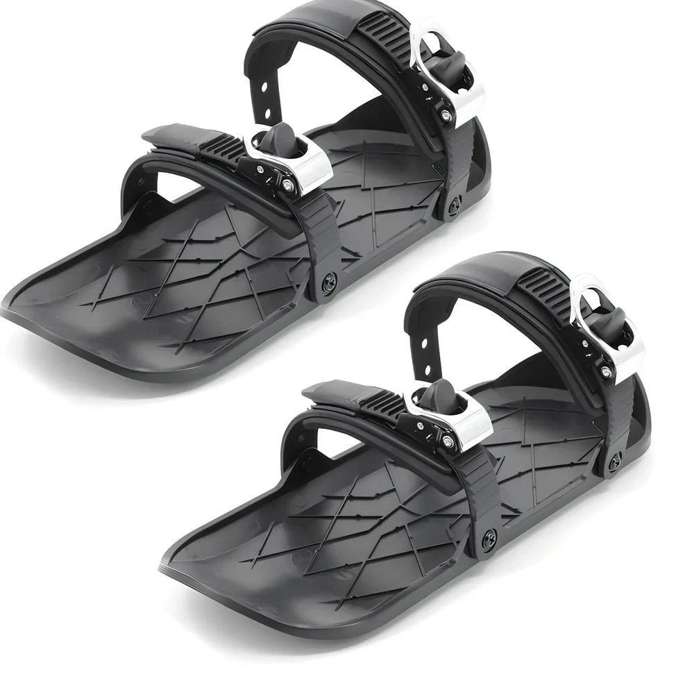 Black ultra-thin ski shoes with lace-up closure and rubber outsole for winter sports