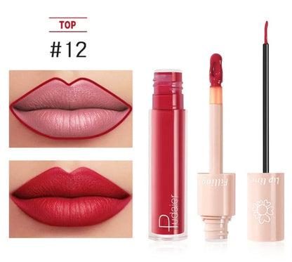Pudaier dual-ended lipstick and lip gloss tube with 20 colour options