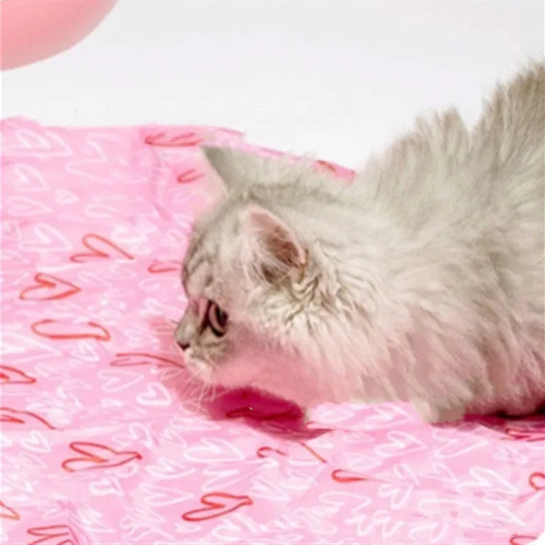 70cm nylon cat hunting cover with electric motion ball, available in pink or green, USB powered for indoor cats