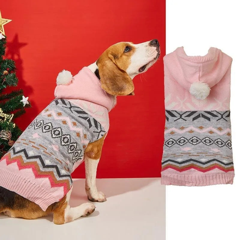 Classic diamond pattern pet sweater for dogs in blue colour