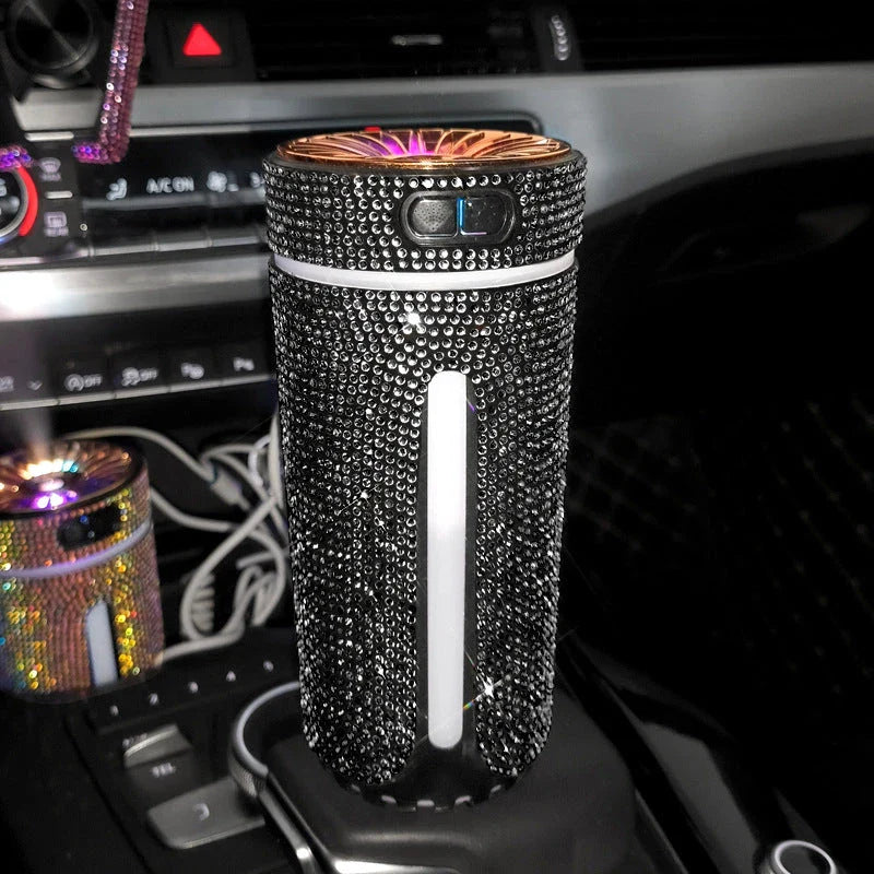 Ultrasonic Aromatherapy Car Diffuser with Colorful LED Lighting, Compact and Portable Design for In-Car Relaxation and Fragrance Enjoyment