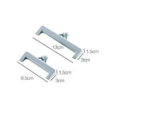 Push-button plain food bag sealing clip in blue and pink, sizes large and small